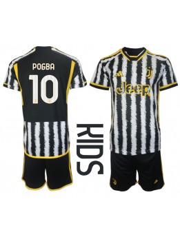Billige Juventus Paul Pogba #10 Hjemmedraktsett Barn 2023-24 Kortermet (+ Korte bukser)